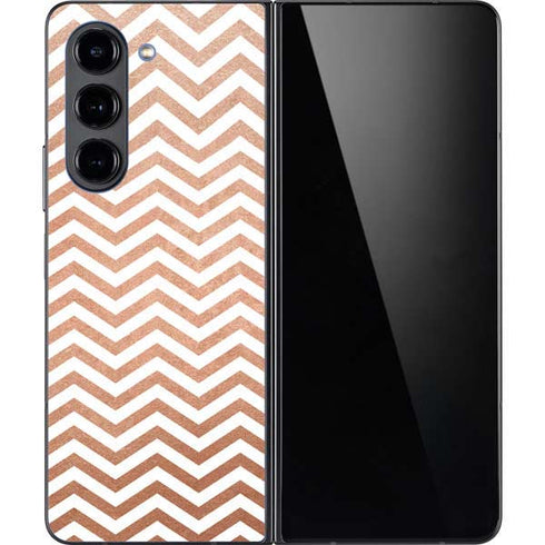 Rose Gold Chevron Galaxy Z Fold5 5G Skin